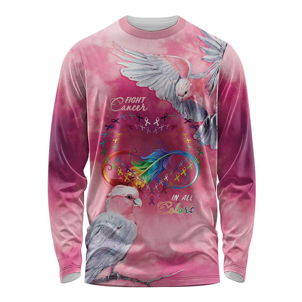 Australia Fight Cancer In All Colors Long Sleeve Shirt Galah Pink Tie Dye