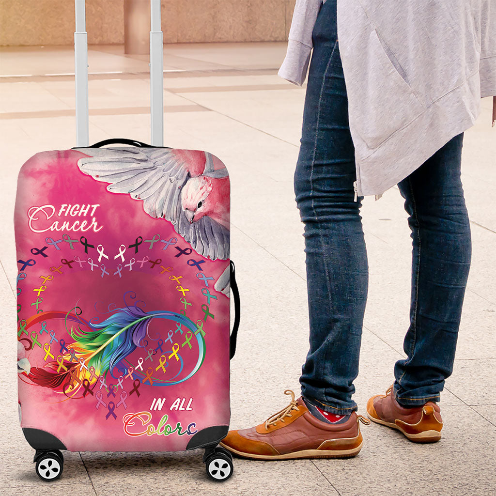 Australia Fight Cancer In All Colors Luggage Cover Galah Pink Tie Dye