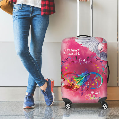 Australia Fight Cancer In All Colors Luggage Cover Galah Pink Tie Dye