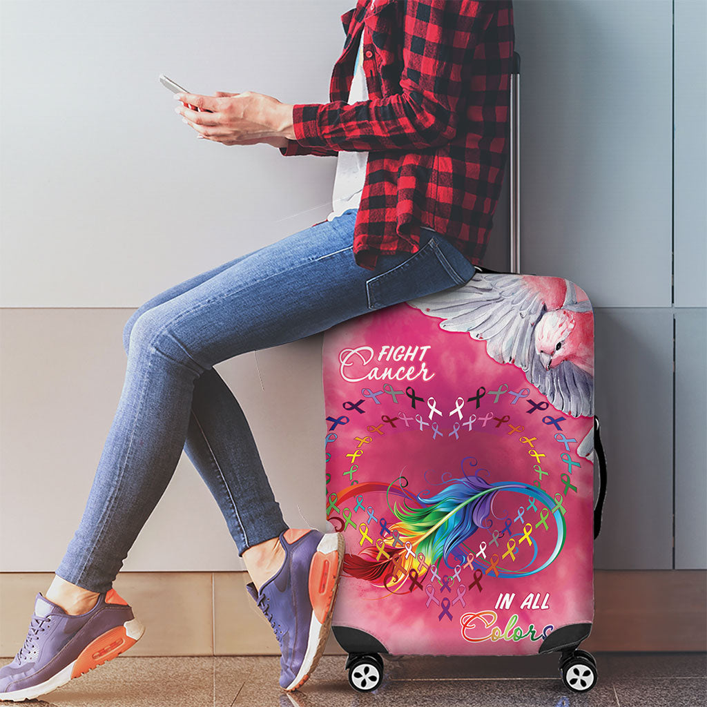 Australia Fight Cancer In All Colors Luggage Cover Galah Pink Tie Dye
