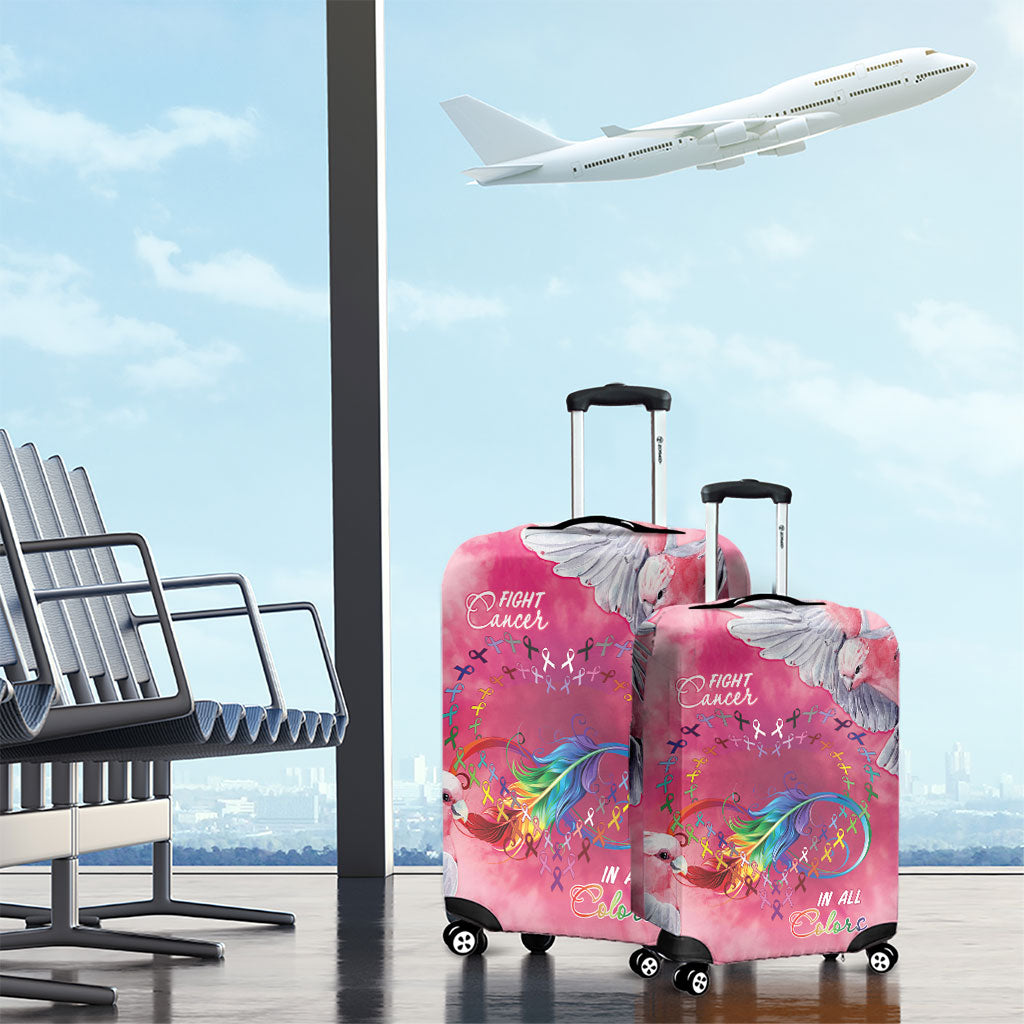 Australia Fight Cancer In All Colors Luggage Cover Galah Pink Tie Dye