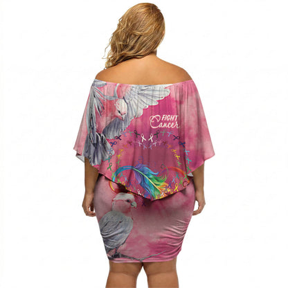 Australia Fight Cancer In All Colors Off Shoulder Short Dress Galah Pink Tie Dye