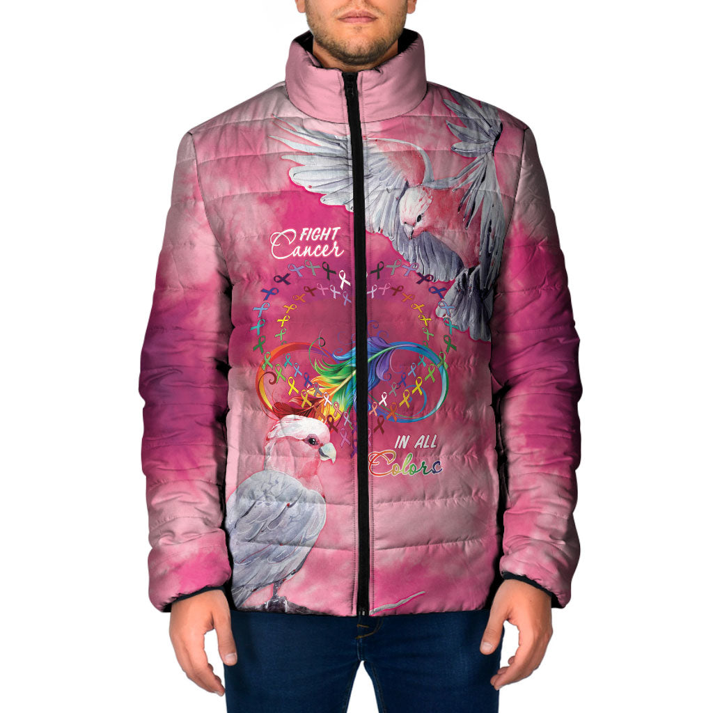 Australia Fight Cancer In All Colors Padded Jacket Galah Pink Tie Dye