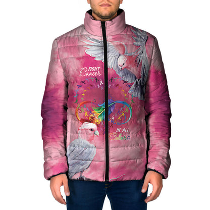 Australia Fight Cancer In All Colors Padded Jacket Galah Pink Tie Dye
