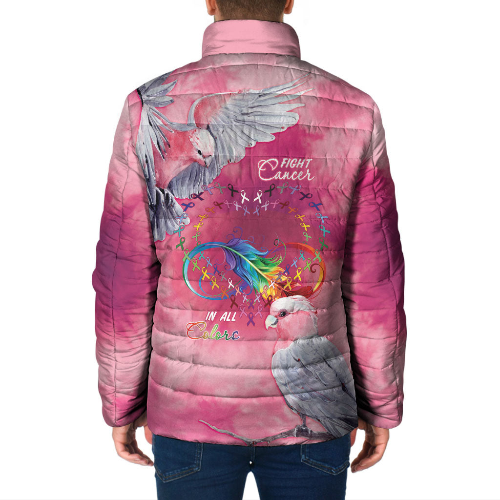 Australia Fight Cancer In All Colors Padded Jacket Galah Pink Tie Dye