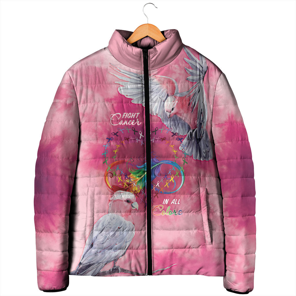 Australia Fight Cancer In All Colors Padded Jacket Galah Pink Tie Dye