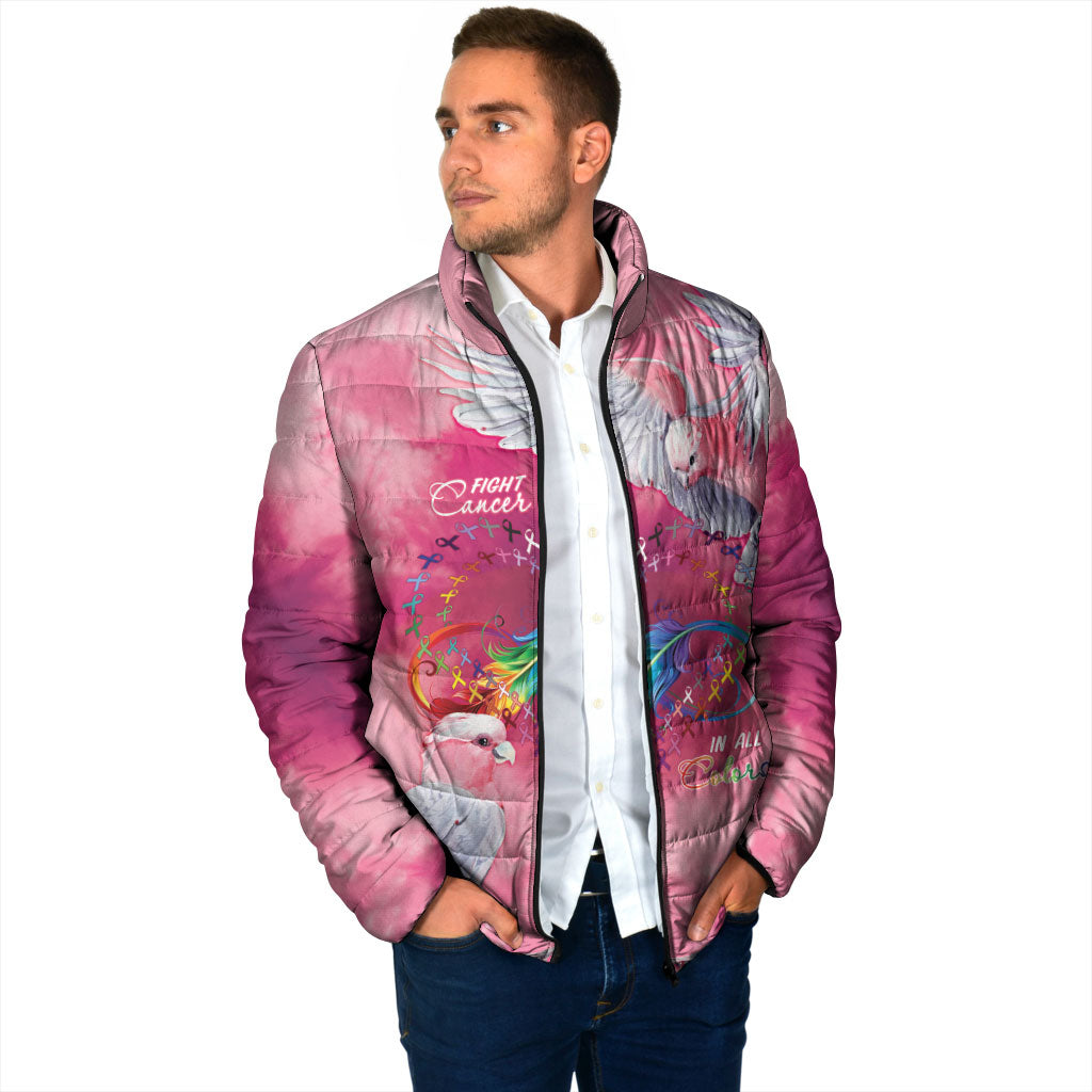 Australia Fight Cancer In All Colors Padded Jacket Galah Pink Tie Dye