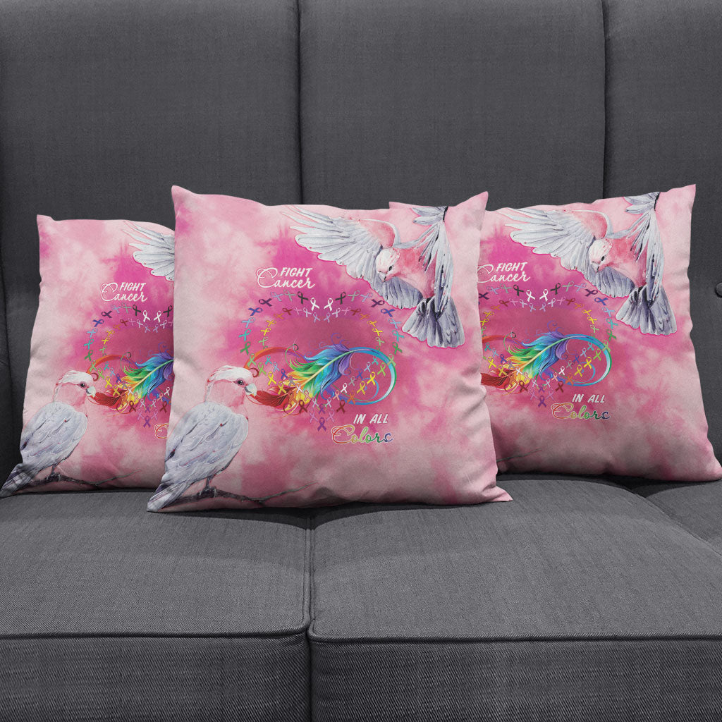 Australia Fight Cancer In All Colors Pillow Cover Galah Pink Tie Dye