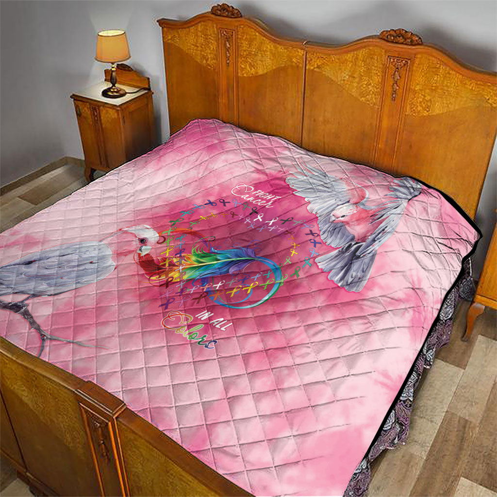Australia Fight Cancer In All Colors Quilt Galah Pink Tie Dye
