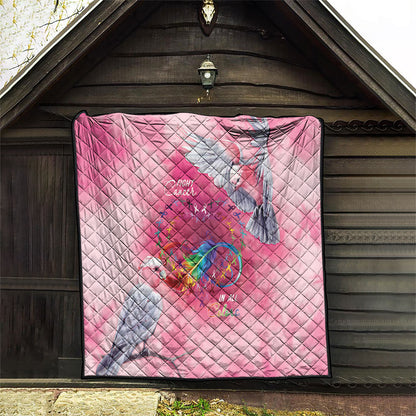 Australia Fight Cancer In All Colors Quilt Galah Pink Tie Dye
