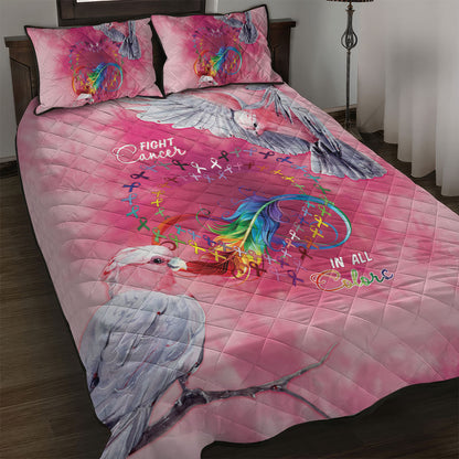 Australia Fight Cancer In All Colors Quilt Bed Set Galah Pink Tie Dye