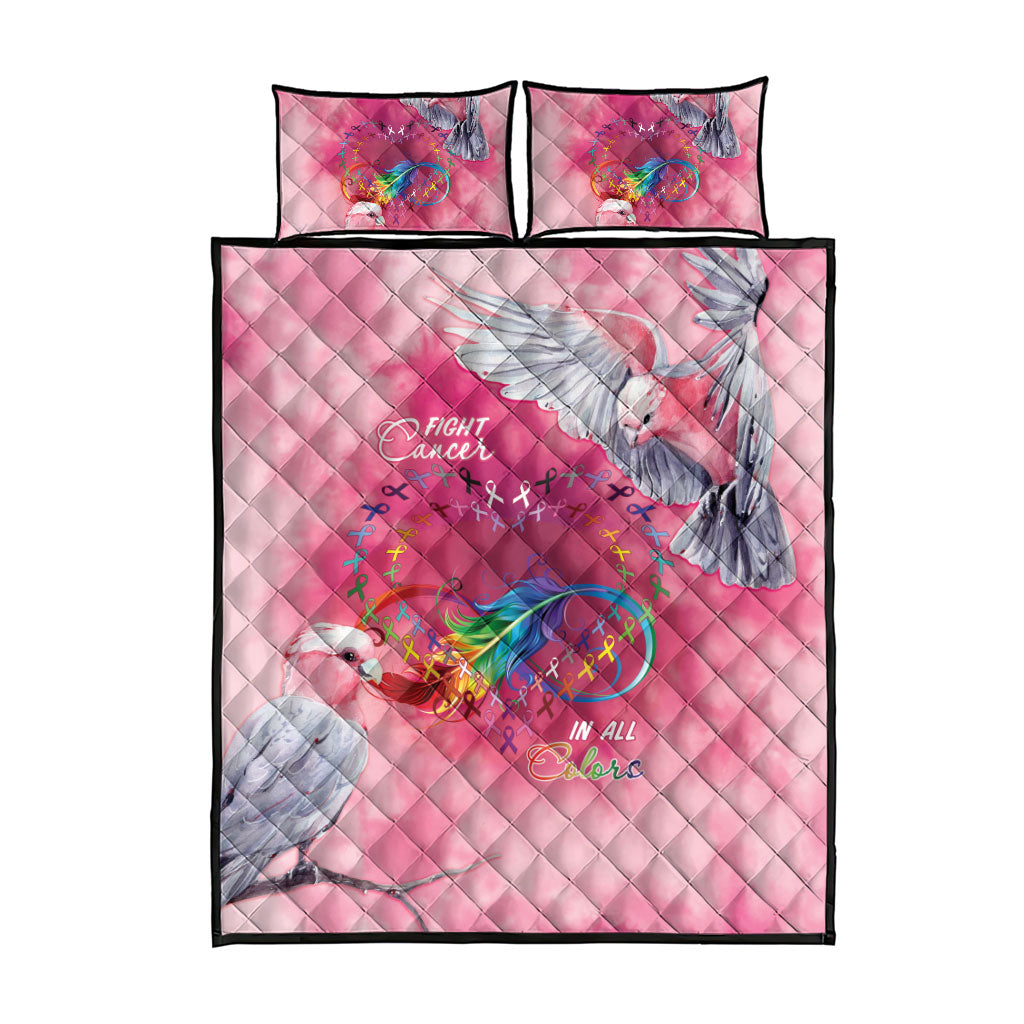 Australia Fight Cancer In All Colors Quilt Bed Set Galah Pink Tie Dye