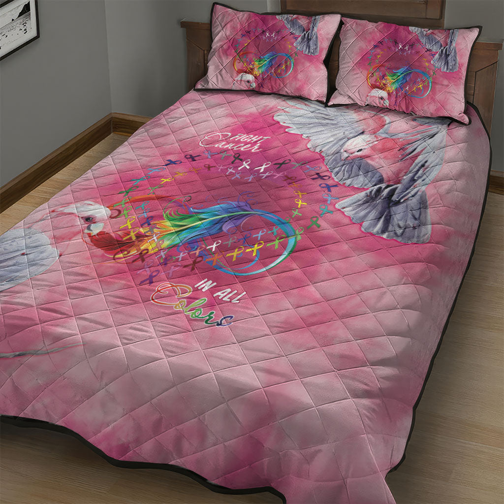 Australia Fight Cancer In All Colors Quilt Bed Set Galah Pink Tie Dye