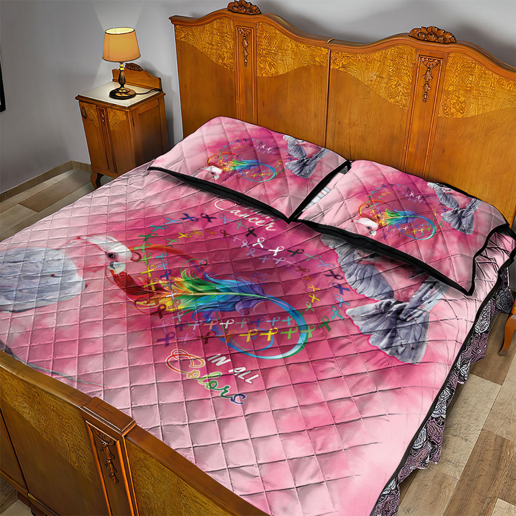 Australia Fight Cancer In All Colors Quilt Bed Set Galah Pink Tie Dye