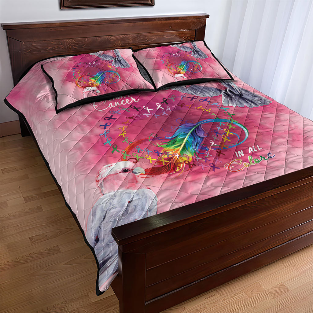 Australia Fight Cancer In All Colors Quilt Bed Set Galah Pink Tie Dye