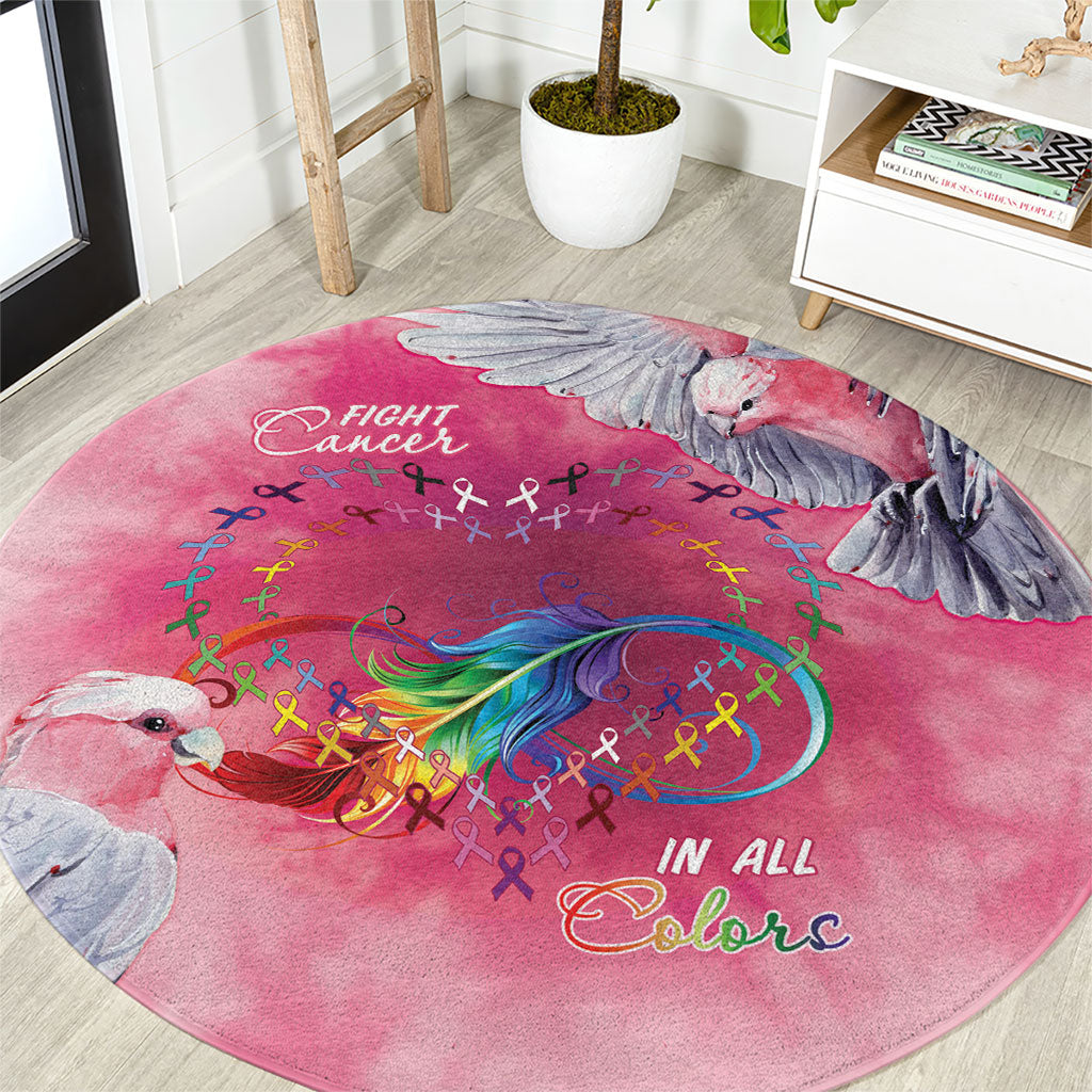 Australia Fight Cancer In All Colors Round Carpet Galah Pink Tie Dye