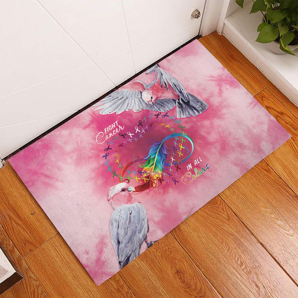 Australia Fight Cancer In All Colors Rubber Doormat Galah Pink Tie Dye