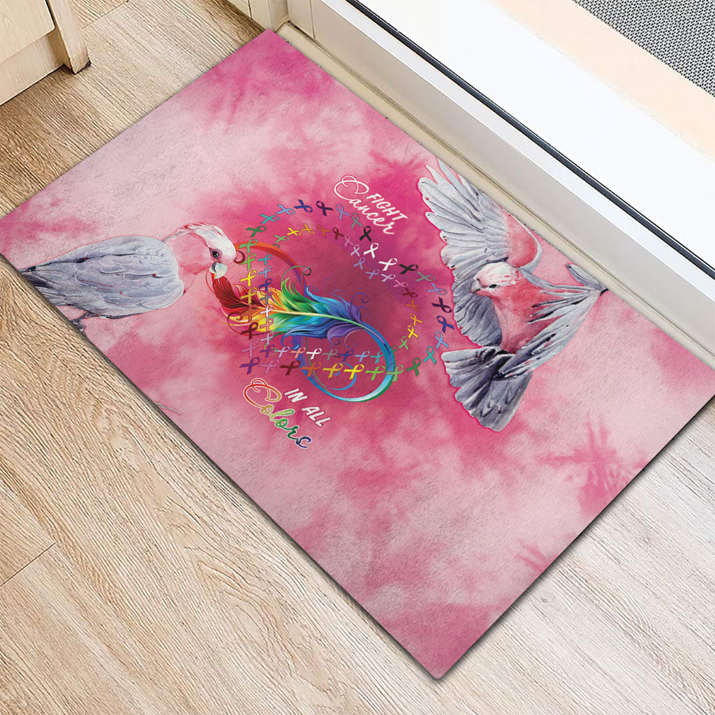 Australia Fight Cancer In All Colors Rubber Doormat Galah Pink Tie Dye