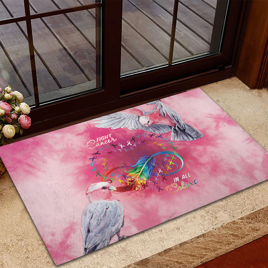 Australia Fight Cancer In All Colors Rubber Doormat Galah Pink Tie Dye