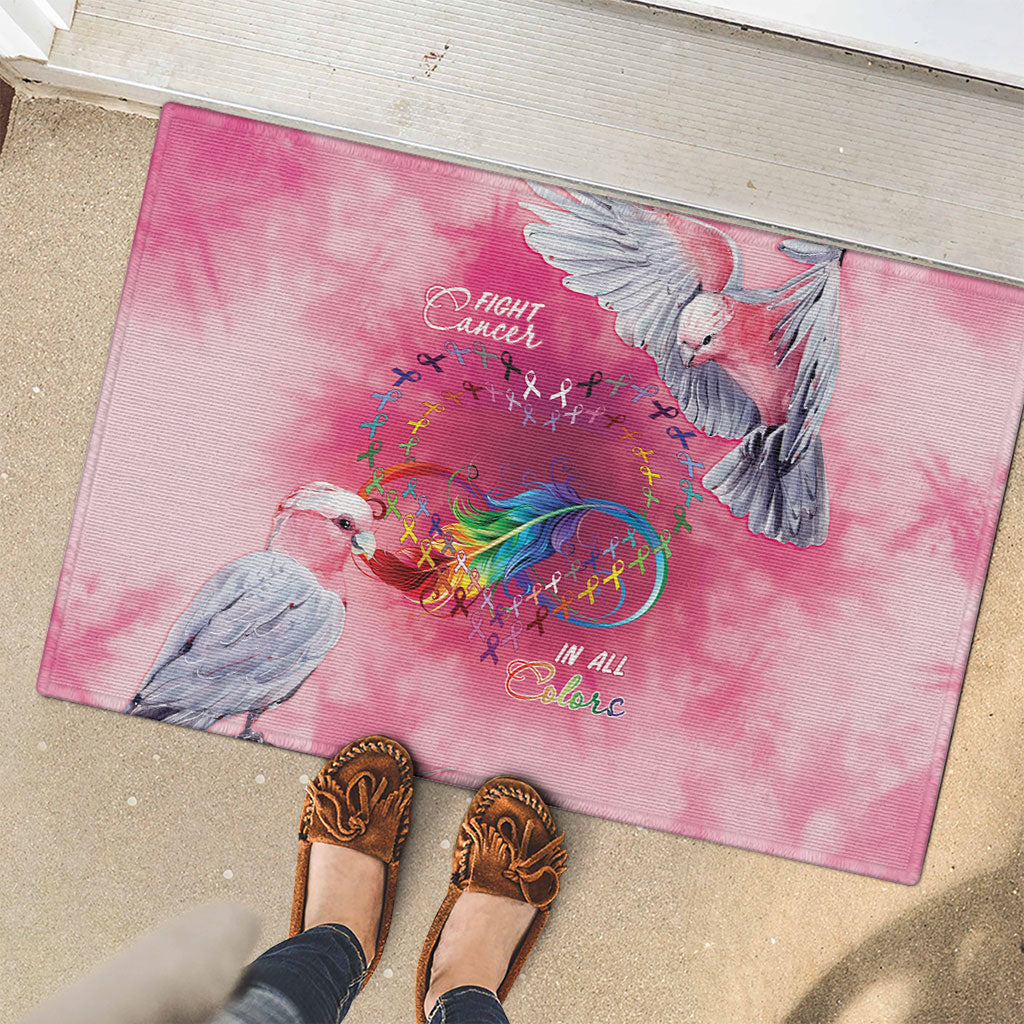 Australia Fight Cancer In All Colors Rubber Doormat Galah Pink Tie Dye