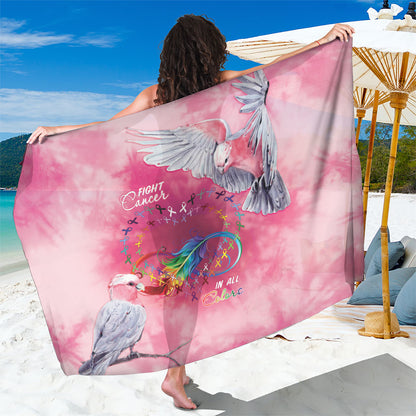 Australia Fight Cancer In All Colors Sarong Galah Pink Tie Dye