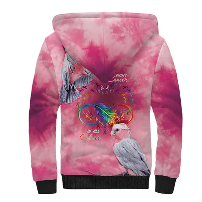 Australia Fight Cancer In All Colors Sherpa Hoodie Galah Pink Tie Dye
