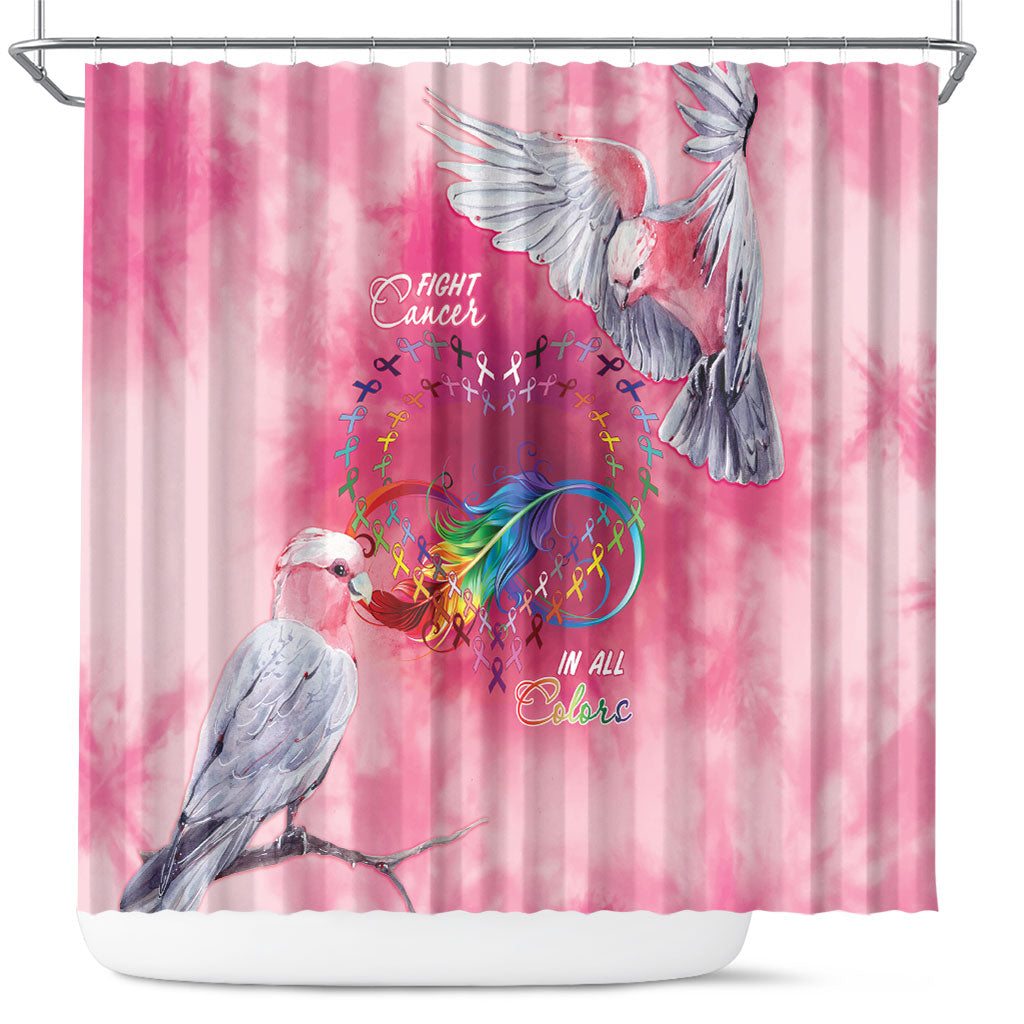 Australia Fight Cancer In All Colors Shower Curtain Galah Pink Tie Dye