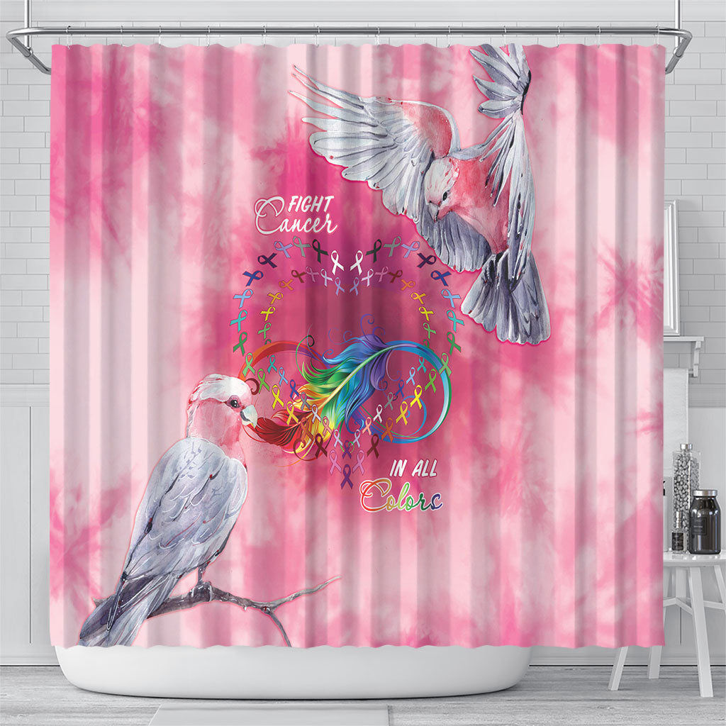 Australia Fight Cancer In All Colors Shower Curtain Galah Pink Tie Dye