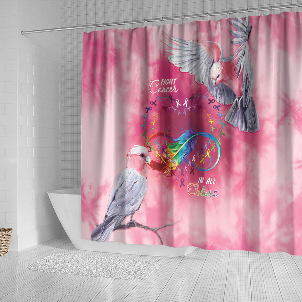 Australia Fight Cancer In All Colors Shower Curtain Galah Pink Tie Dye