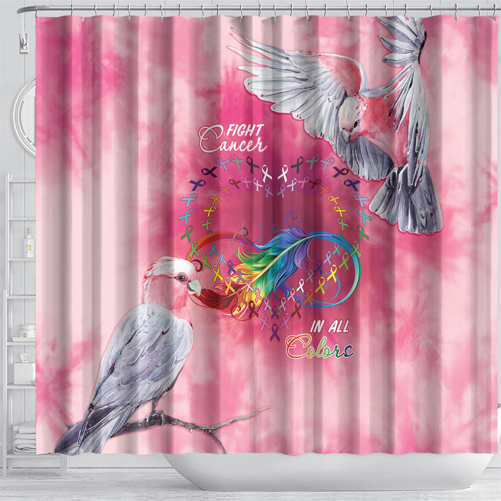 Australia Fight Cancer In All Colors Shower Curtain Galah Pink Tie Dye