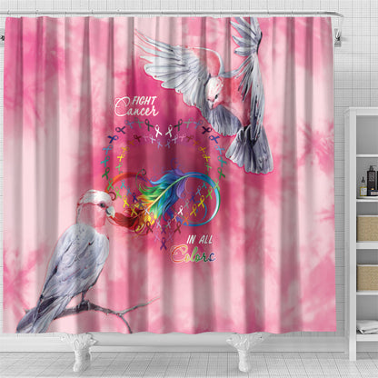 Australia Fight Cancer In All Colors Shower Curtain Galah Pink Tie Dye