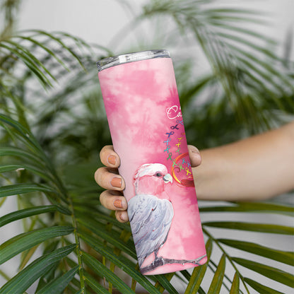 Australia Fight Cancer In All Colors Skinny Tumbler Galah Pink Tie Dye