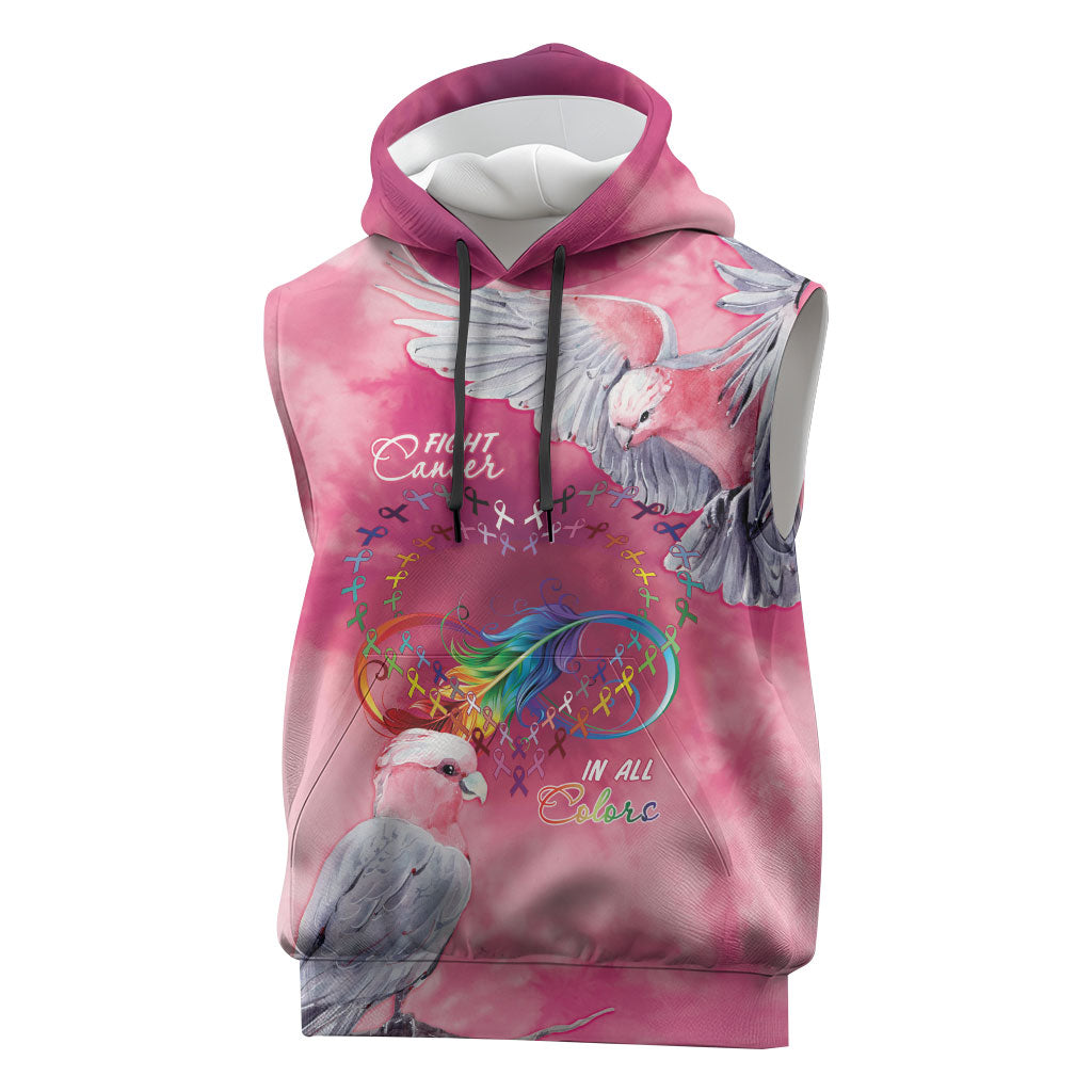 Australia Fight Cancer In All Colors Sleeveless Hoodie Galah Pink Tie Dye