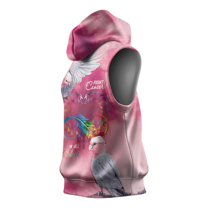 Australia Fight Cancer In All Colors Sleeveless Hoodie Galah Pink Tie Dye