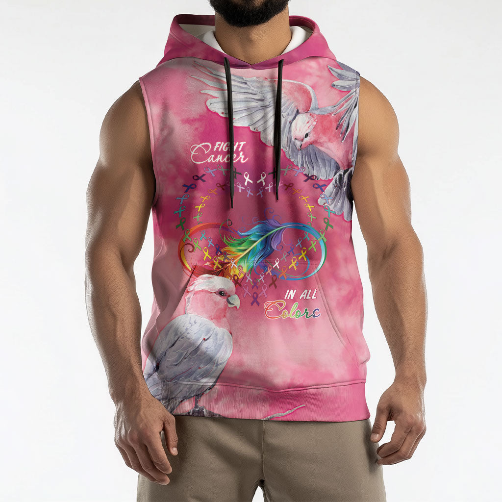 Australia Fight Cancer In All Colors Sleeveless Hoodie Galah Pink Tie Dye