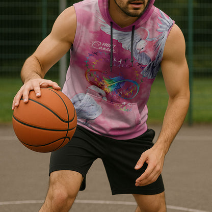 Australia Fight Cancer In All Colors Sleeveless Hoodie Galah Pink Tie Dye