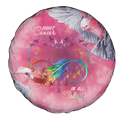 Australia Fight Cancer In All Colors Spare Tire Cover Galah Pink Tie Dye