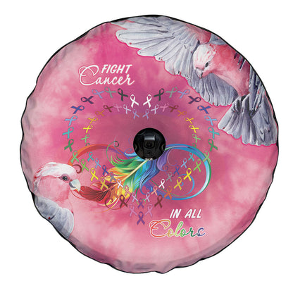 Australia Fight Cancer In All Colors Spare Tire Cover Galah Pink Tie Dye