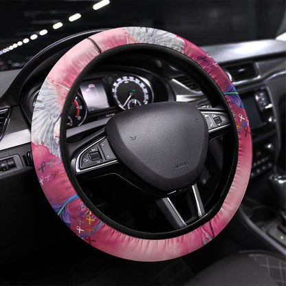 Australia Fight Cancer In All Colors Steering Wheel Cover Galah Pink Tie Dye