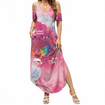 Australia Fight Cancer In All Colors Summer Maxi Dress Galah Pink Tie Dye