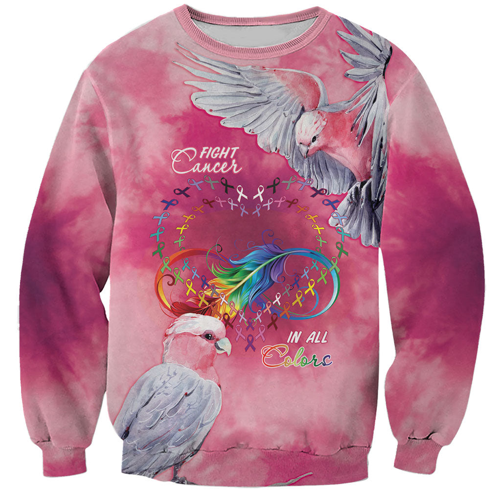 Australia Fight Cancer In All Colors Sweatshirt Galah Pink Tie Dye