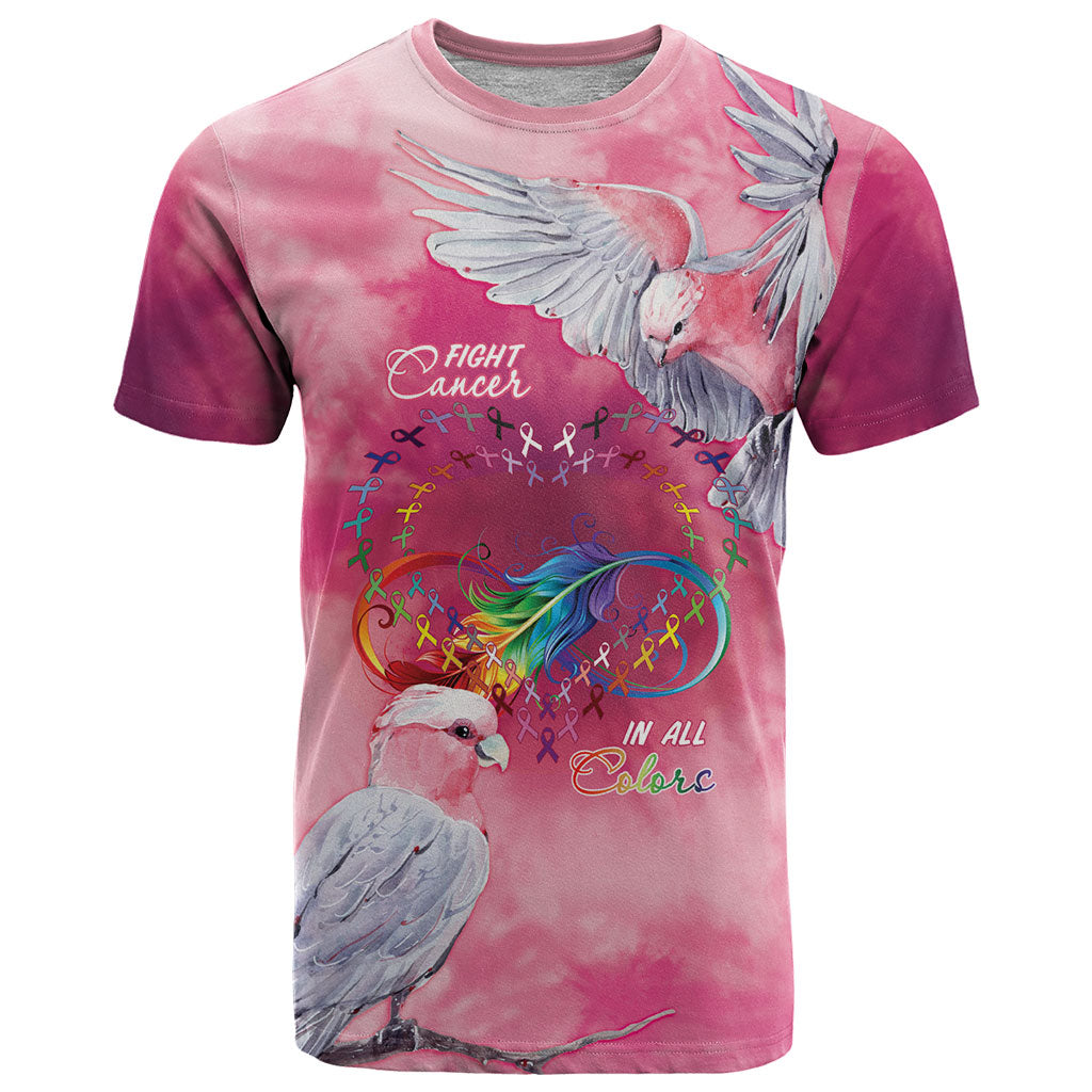Australia Fight Cancer In All Colors T Shirt Galah Pink Tie Dye