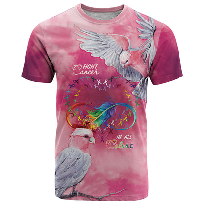 Australia Fight Cancer In All Colors T Shirt Galah Pink Tie Dye