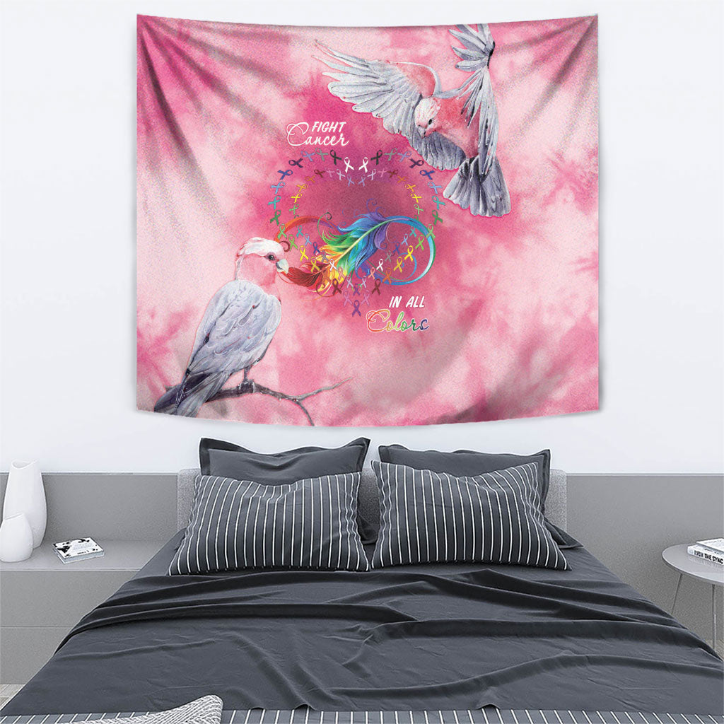 Australia Fight Cancer In All Colors Tapestry Galah Pink Tie Dye