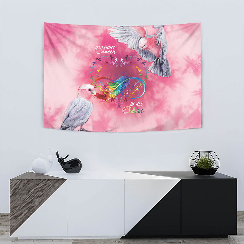 Australia Fight Cancer In All Colors Tapestry Galah Pink Tie Dye