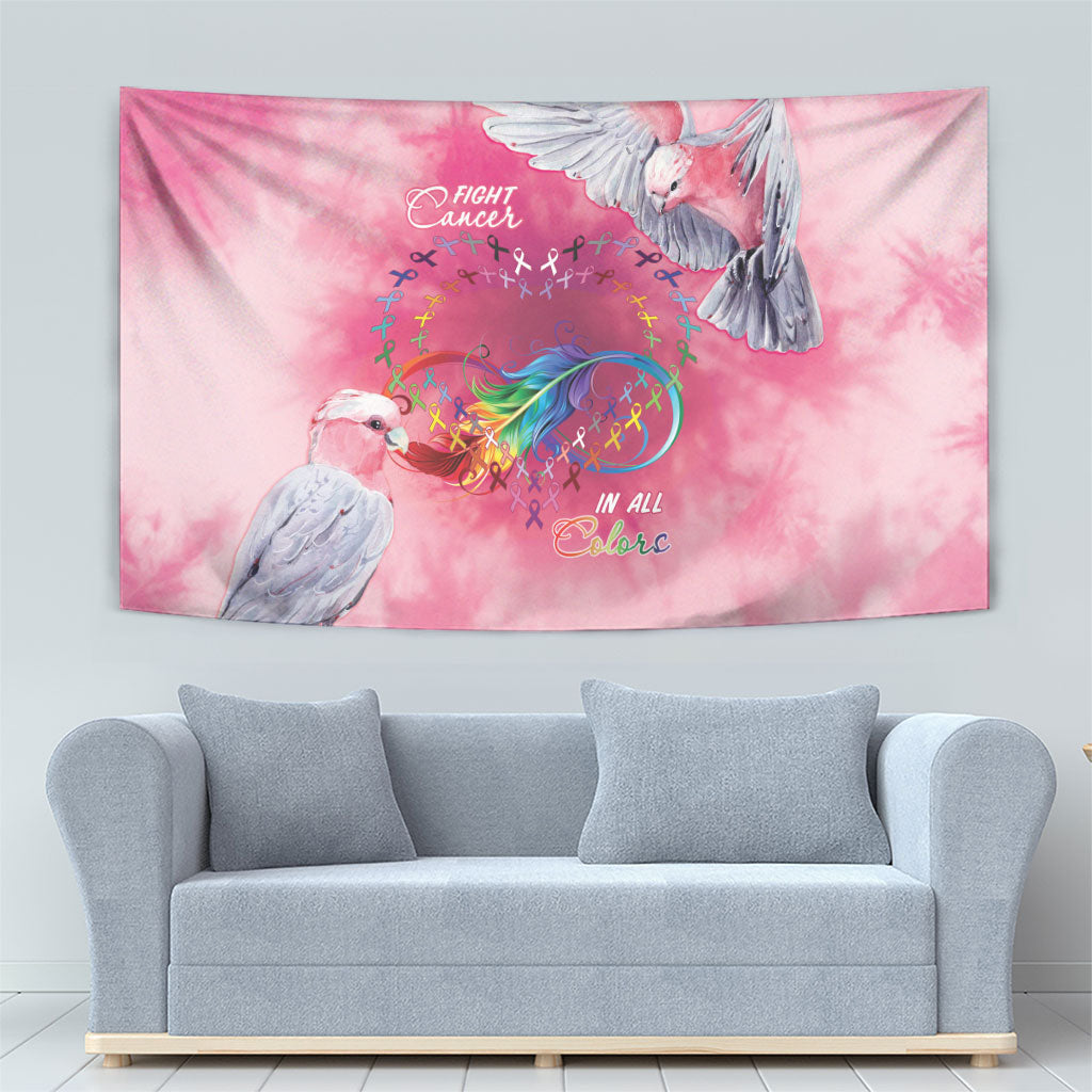 Australia Fight Cancer In All Colors Tapestry Galah Pink Tie Dye