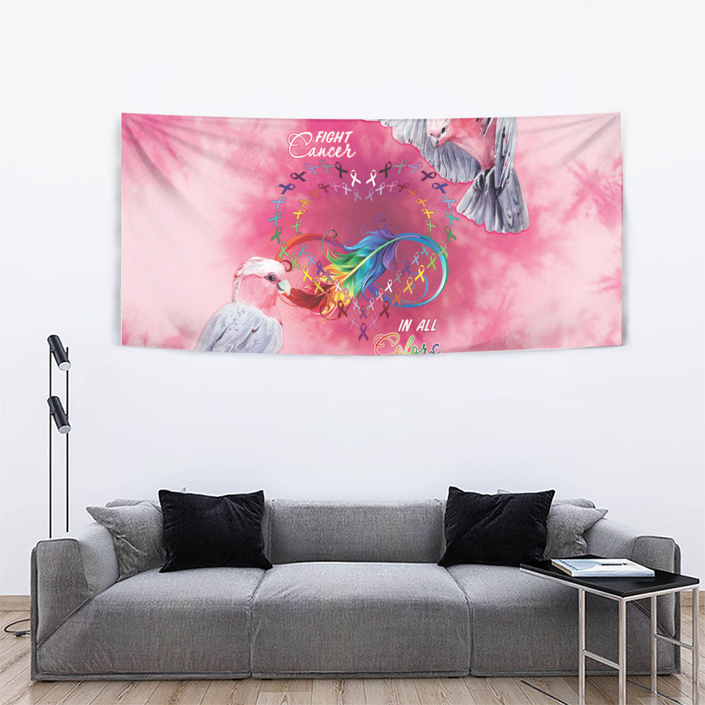 Australia Fight Cancer In All Colors Tapestry Galah Pink Tie Dye