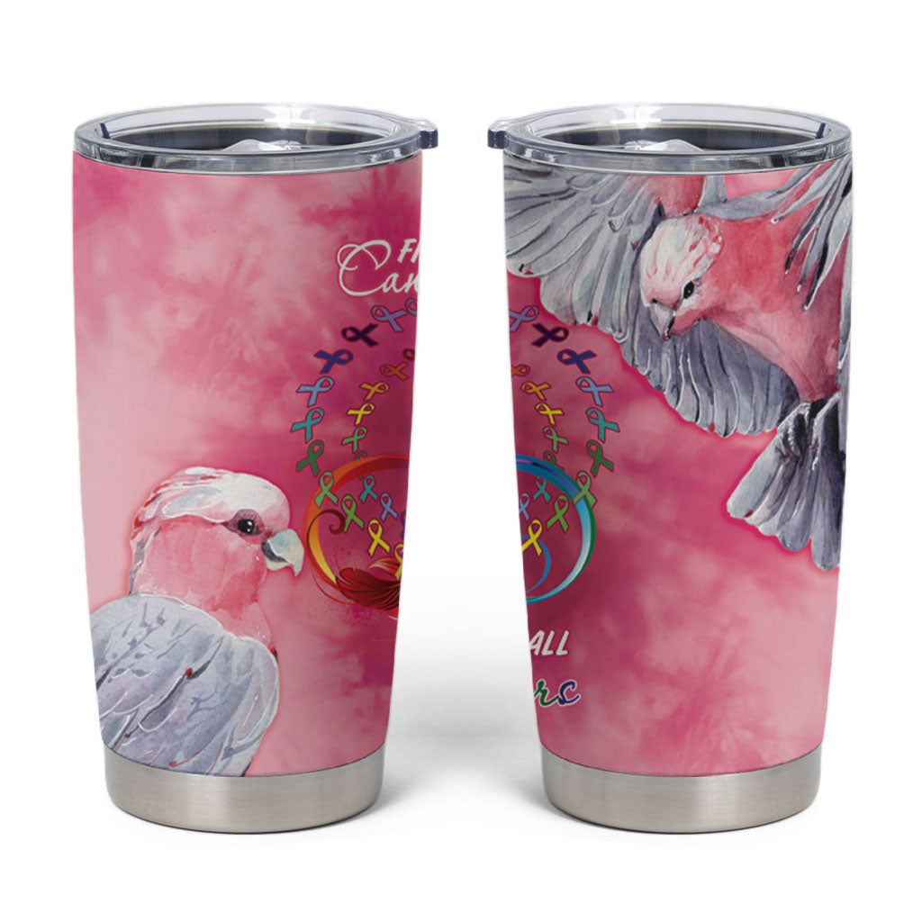 Australia Fight Cancer In All Colors Tumbler Cup Galah Pink Tie Dye