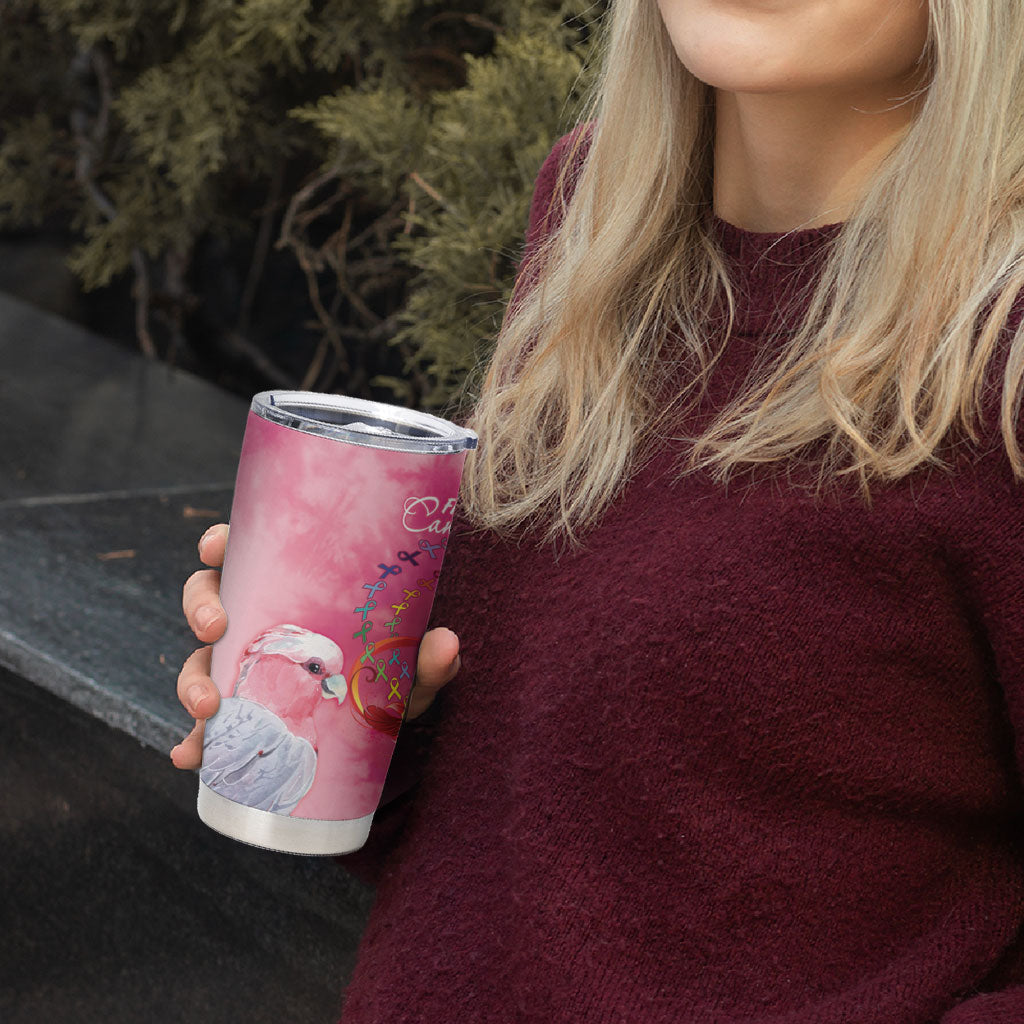 Australia Fight Cancer In All Colors Tumbler Cup Galah Pink Tie Dye