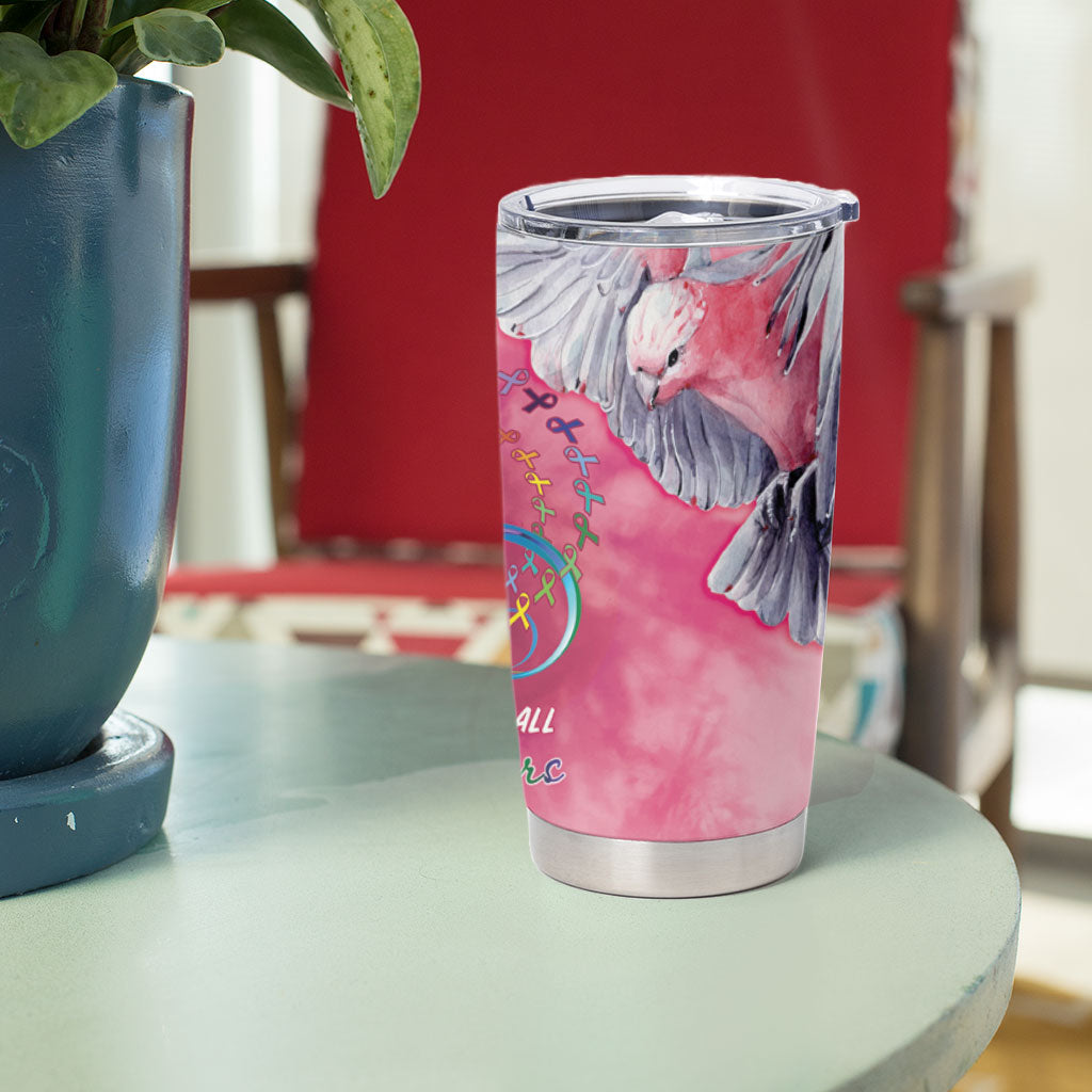 Australia Fight Cancer In All Colors Tumbler Cup Galah Pink Tie Dye